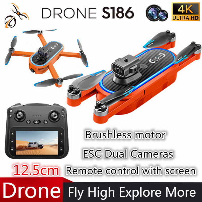 Drone Gimbal 2 Axis - Dron 2025 S186 Profesjonalny 4K HD