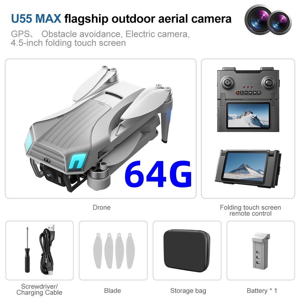Drone Gimbal 2 Axis - NCZOBOE U55 Profesjonalny dron GPS z
